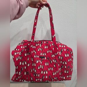 Vera Bradley Red Quilted Penguin Tote Bag